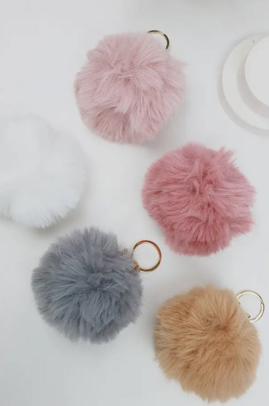 Fur Pom Pom Keychain