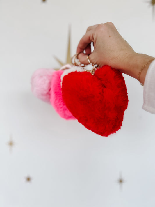 Heart Shape Plush Keychain