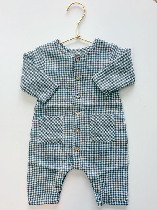 Woven Gingham Jumpsuit