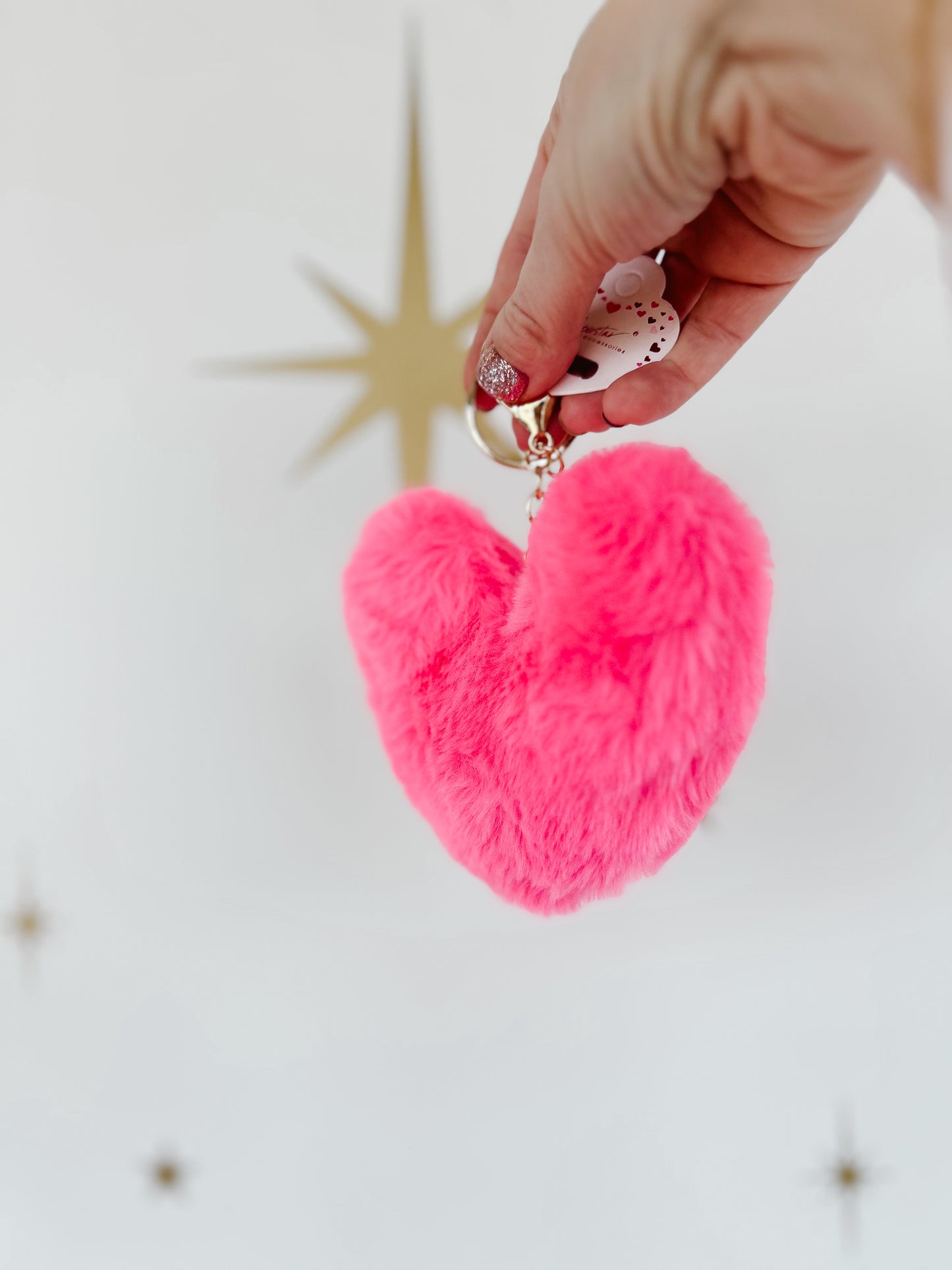 Heart Shape Plush Keychain