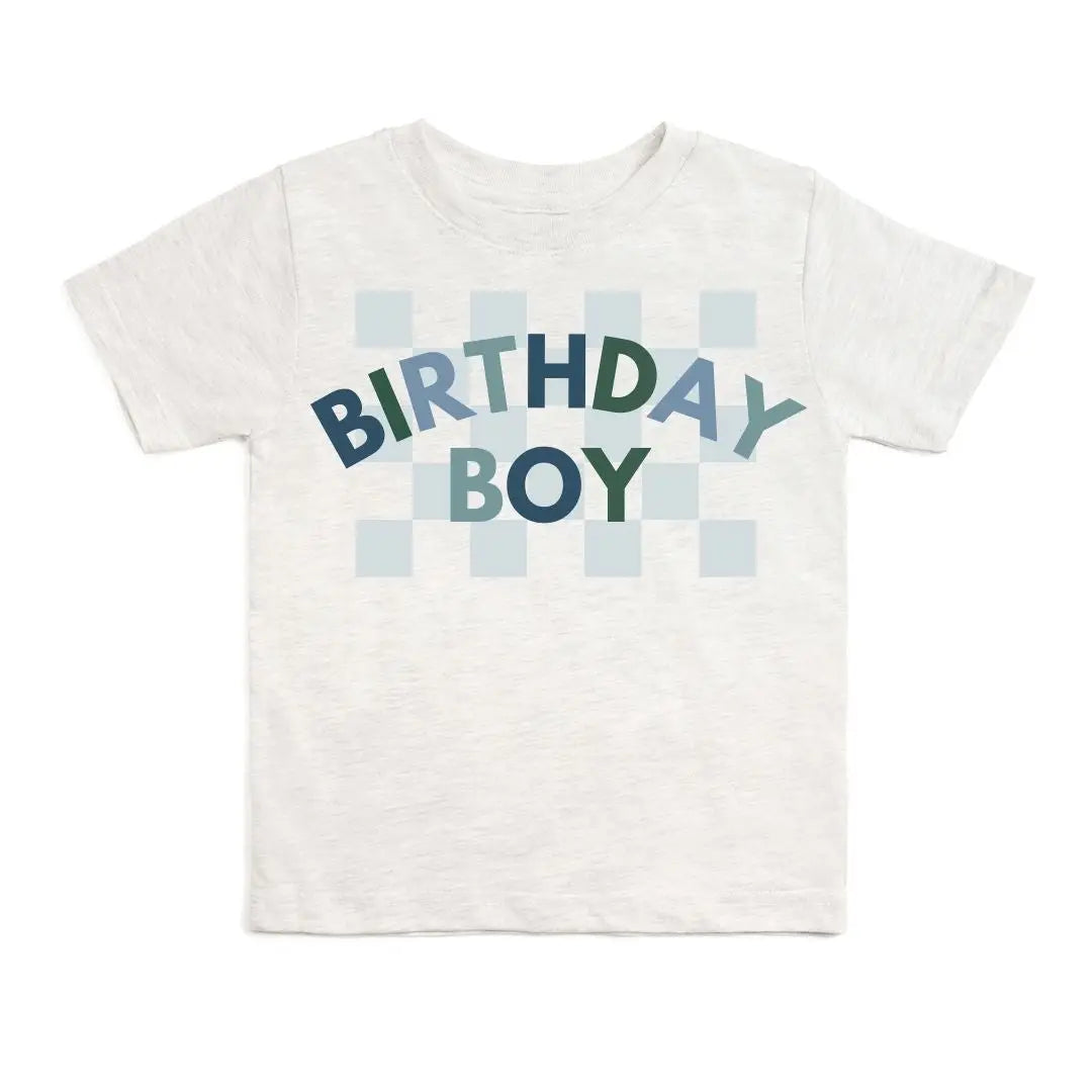 Birthday Boy Checkered Blue Tee