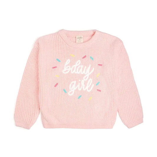 Birthday Girl Sprinkle Knit Sweatshirt