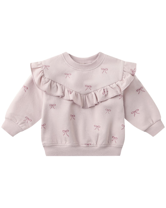 Ruffle Fleece Sweatshirt - Bows