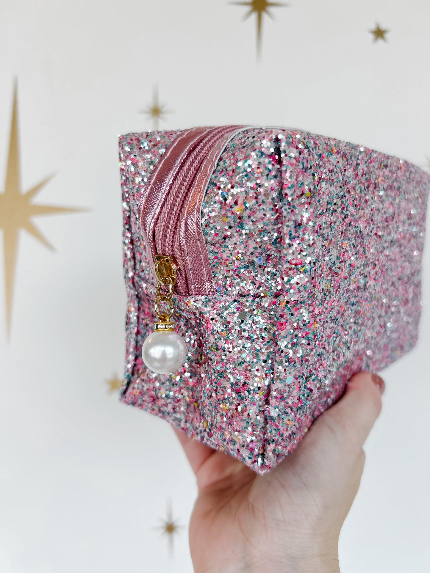 Cosmetic Zipper Bag - Glitter Pearl