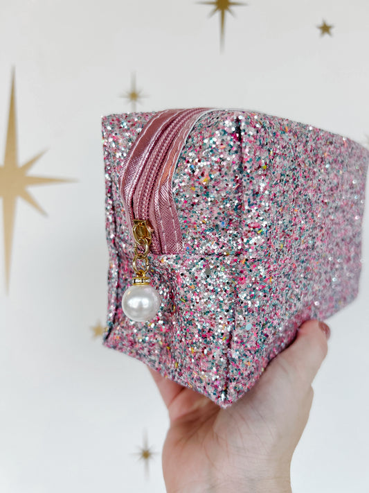 Cosmetic Zipper Bag - Glitter Pearl