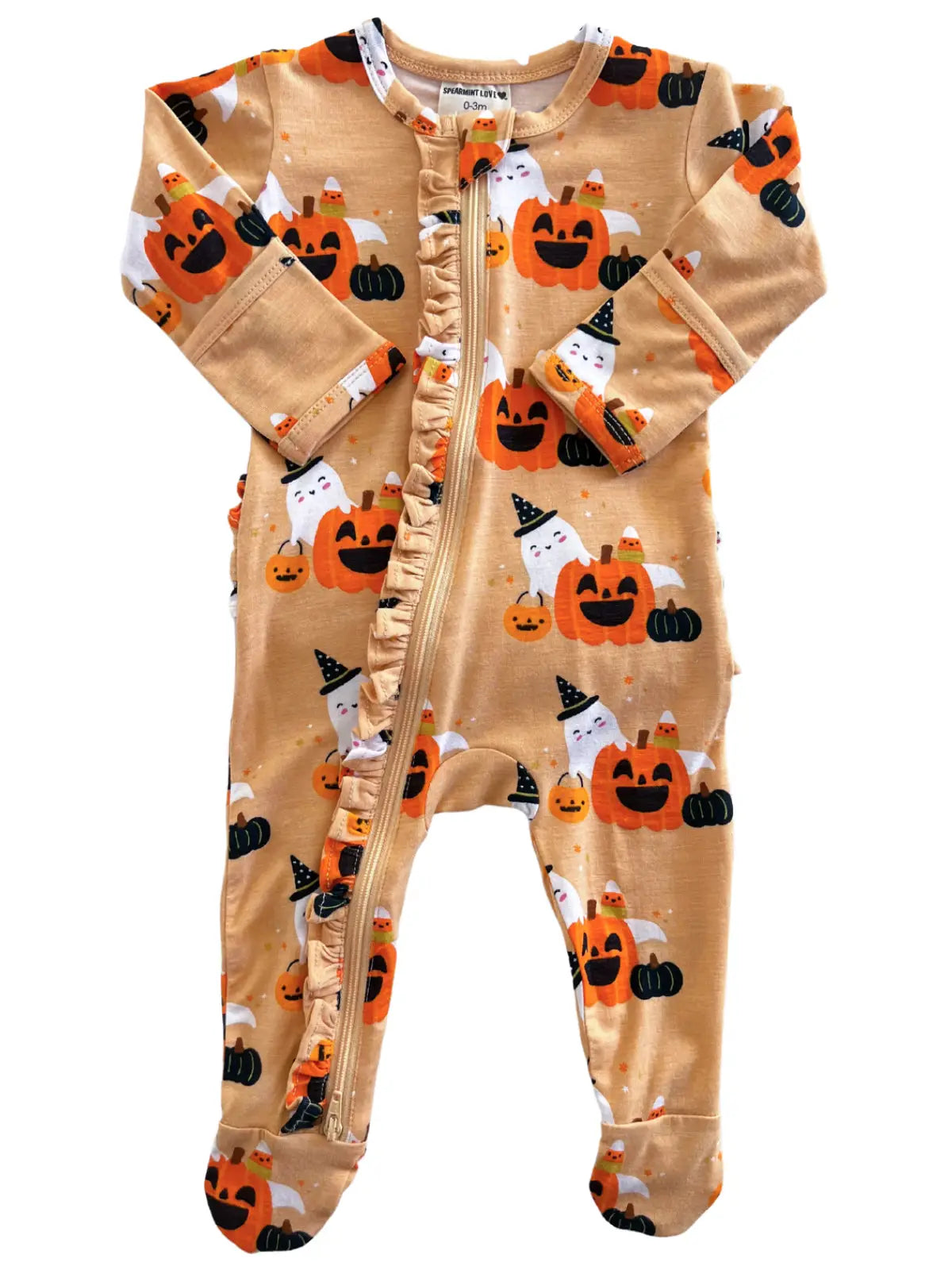 Halloween Cluster 2-Way Zip Ruffle Footie