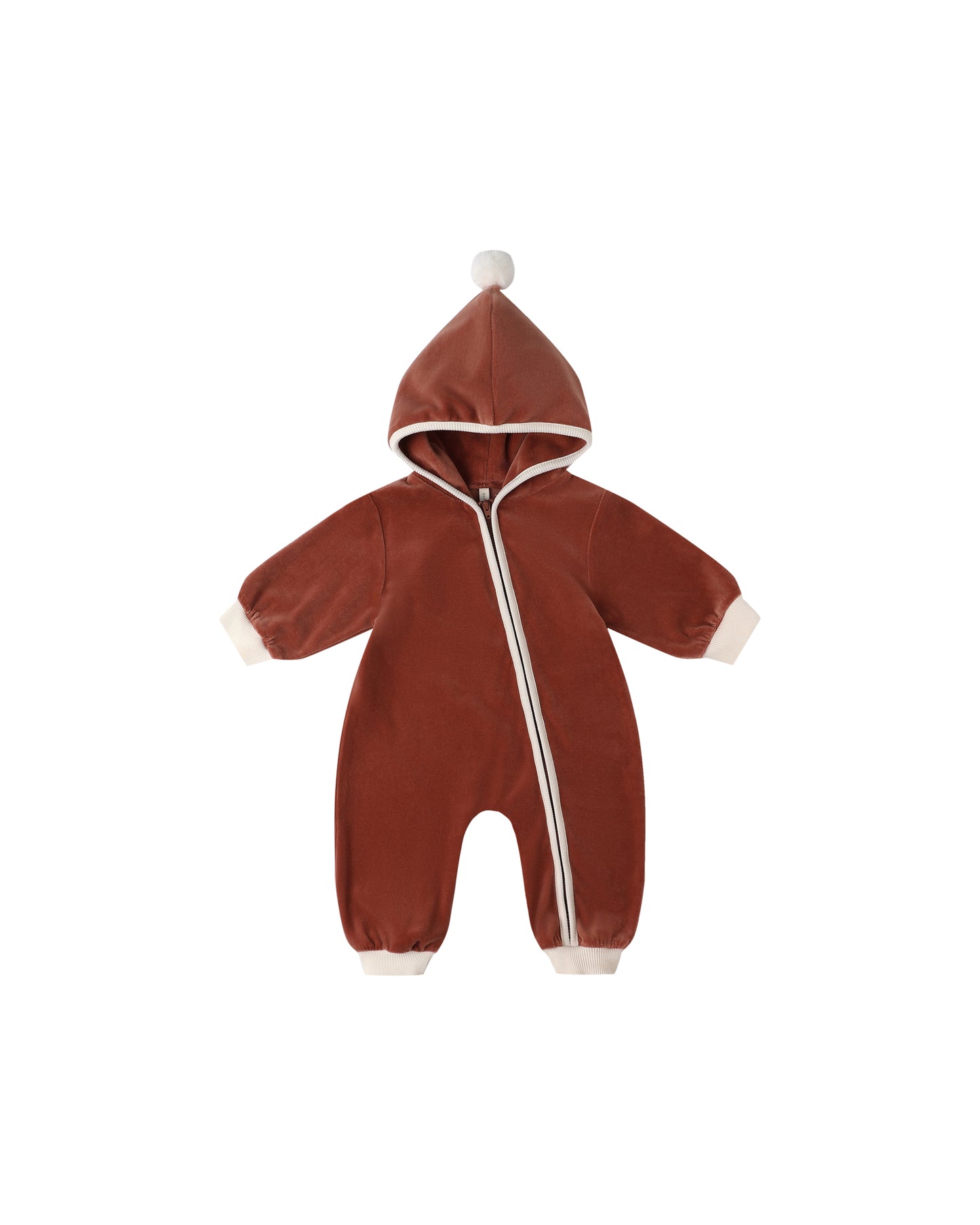 Cranberry Velour Zip Jumpsuit