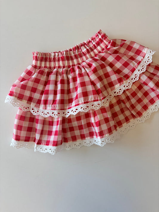 Red Gingham Skort