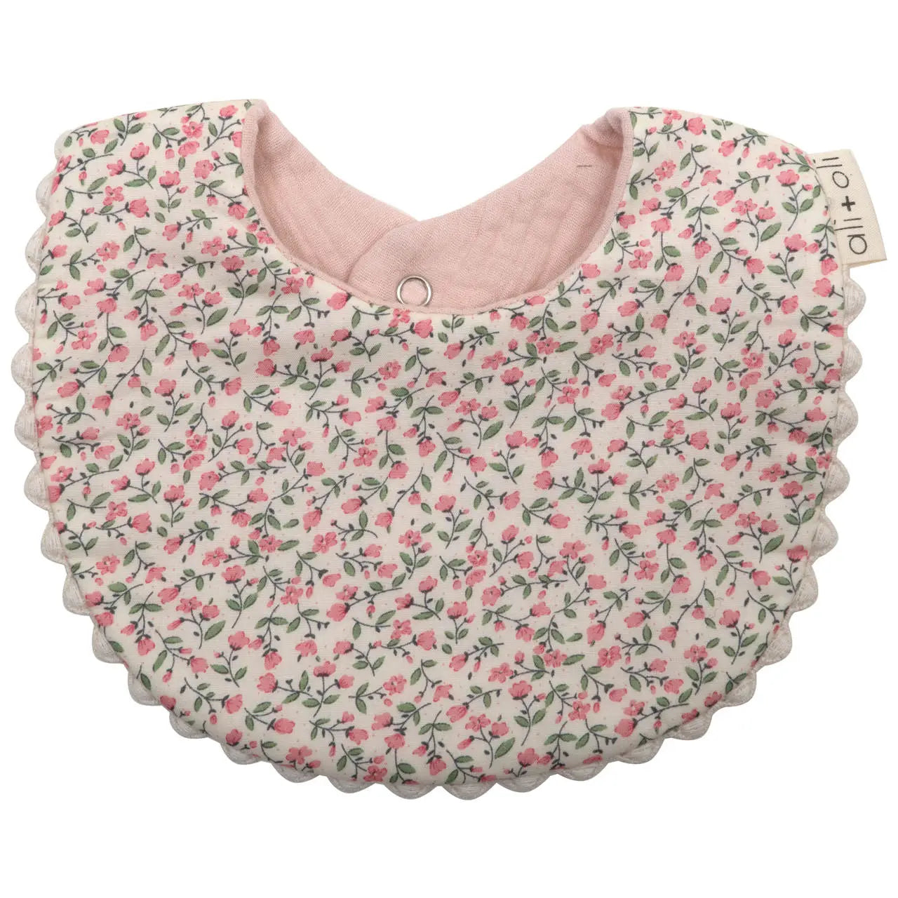 Double Sided Baby Bib (Pink/Flowers)