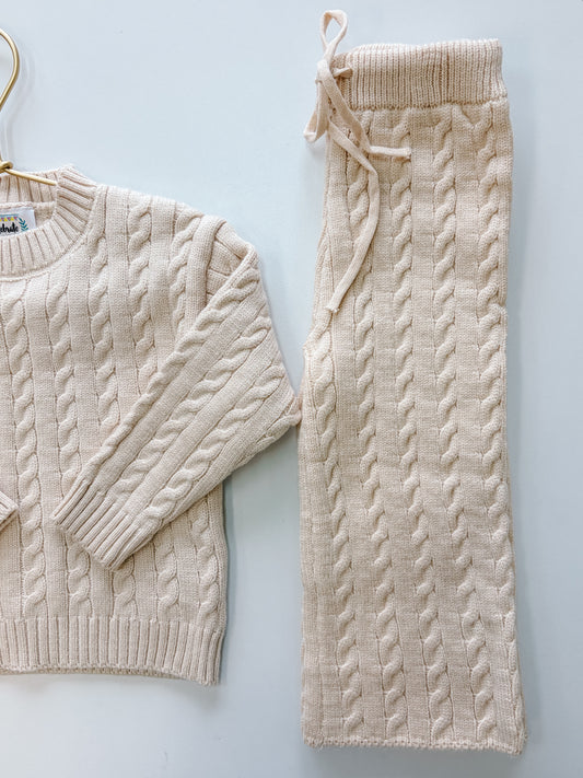 Ivory Cable Knit Set