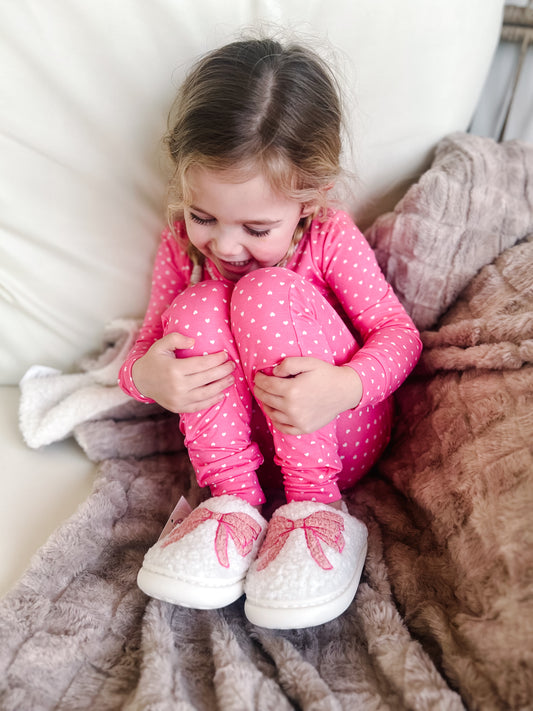 Hot Pink Hearts Bamboo 2-Piece Pajamas