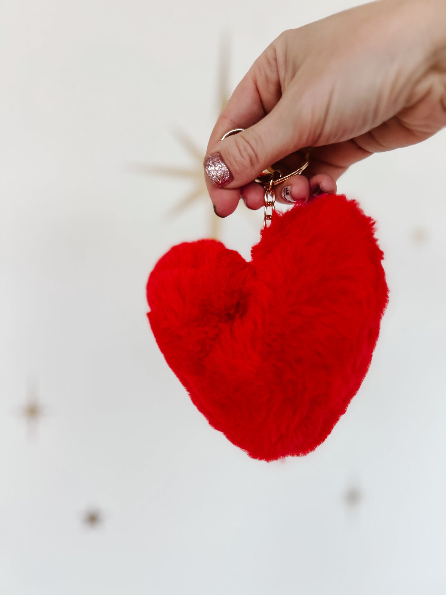 Heart Shape Plush Keychain
