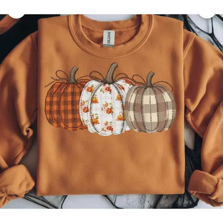 Fall Stitched Pumpkin Crewneck