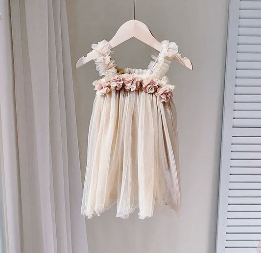 Tulle Summer Dress in Coffee