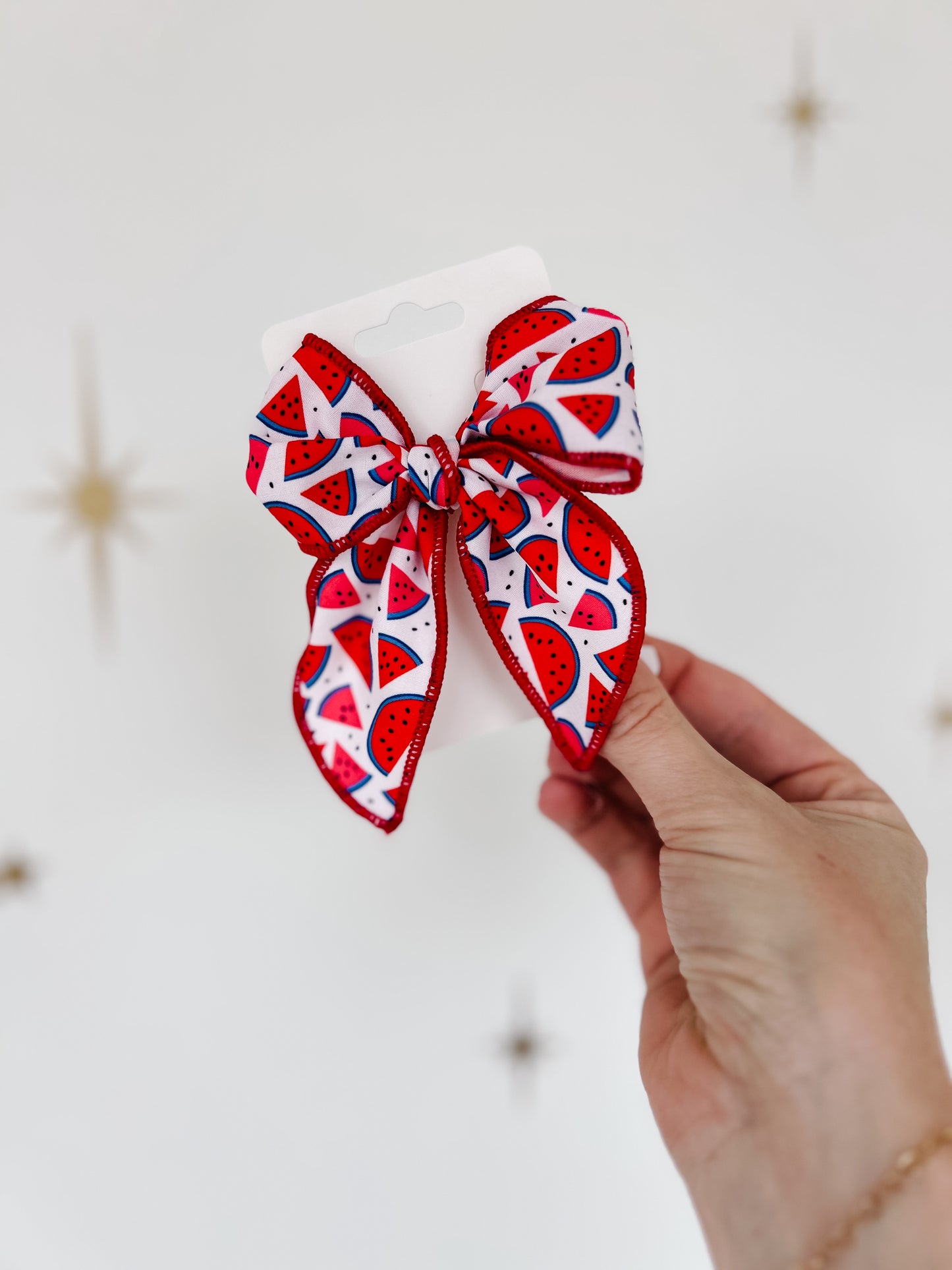 Watermelon Hand Tied Bow