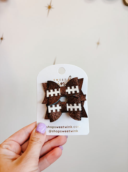 Game Day Glitter Bow Clip Set