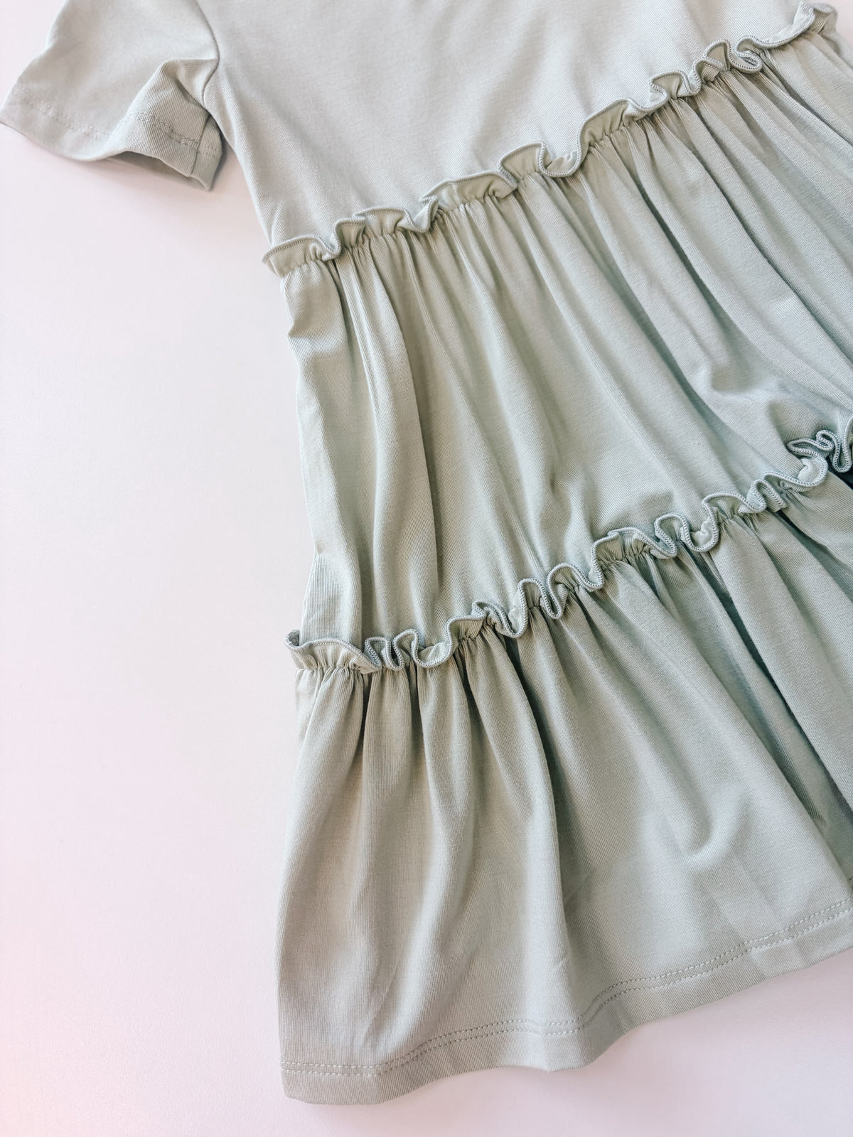 Short Sleeve Double Tiered Dress