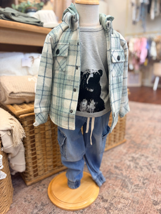 Plaid Hooded Shacket