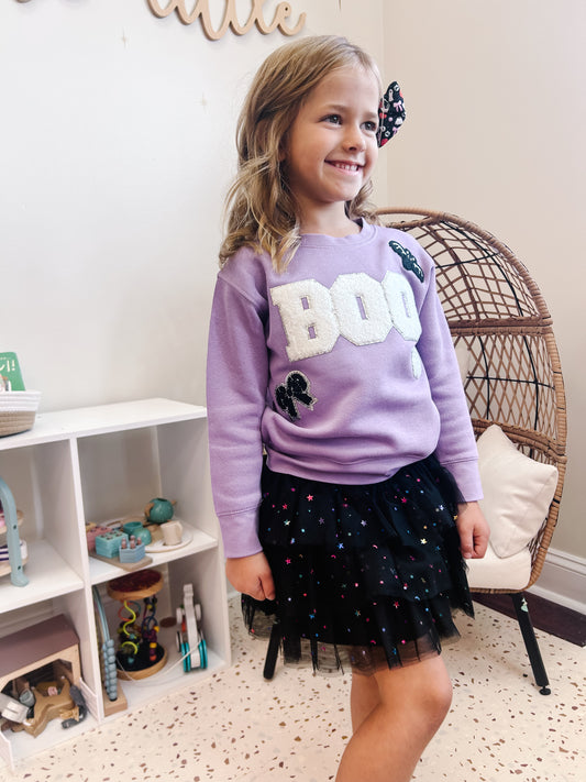 Boo Patch Halloween Sweatshirt