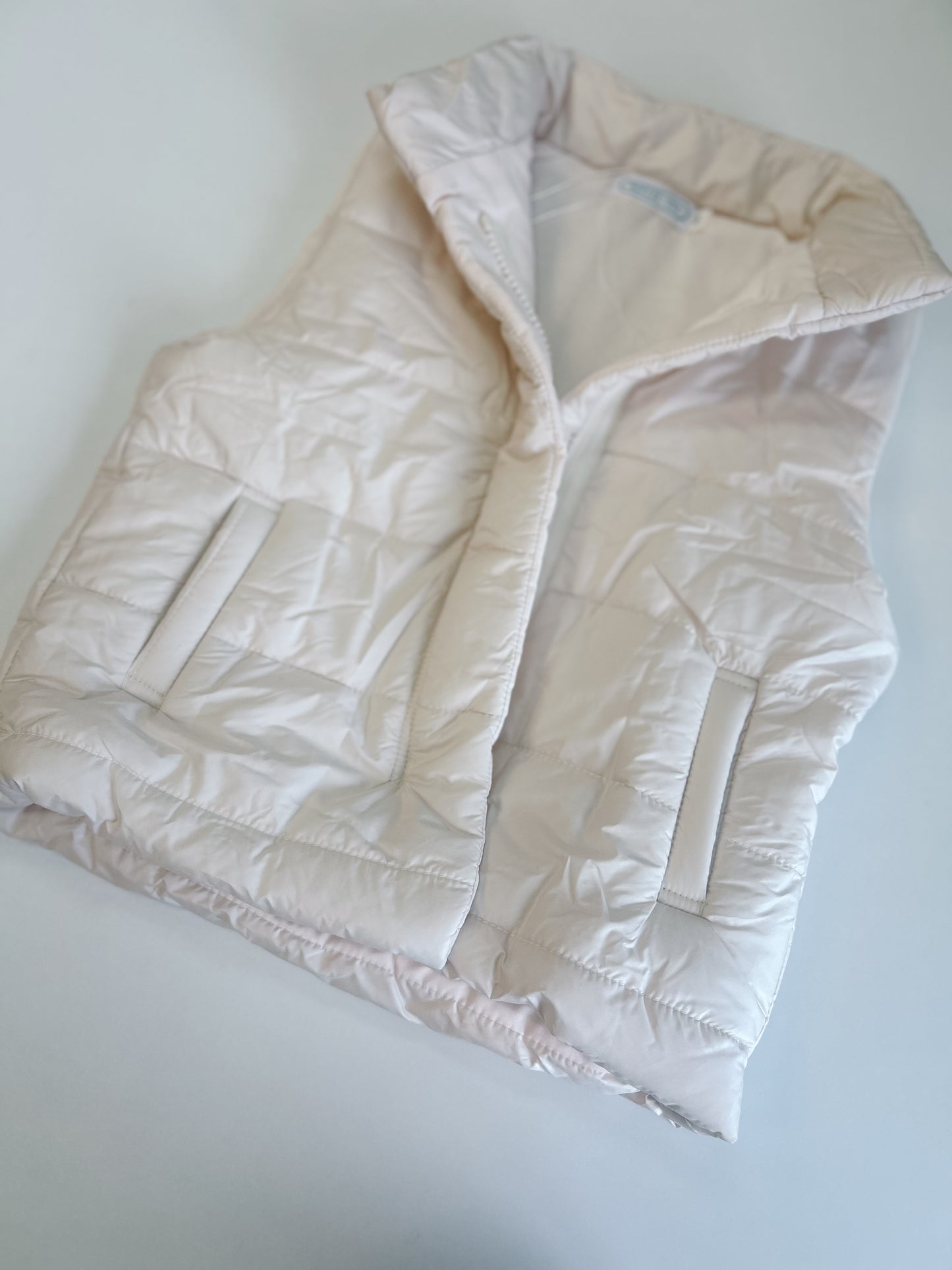 Apricot Quilted Vest Coat