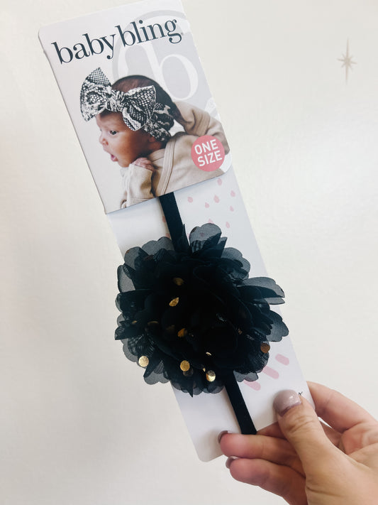 Gold Dot Flower Skinny Headband