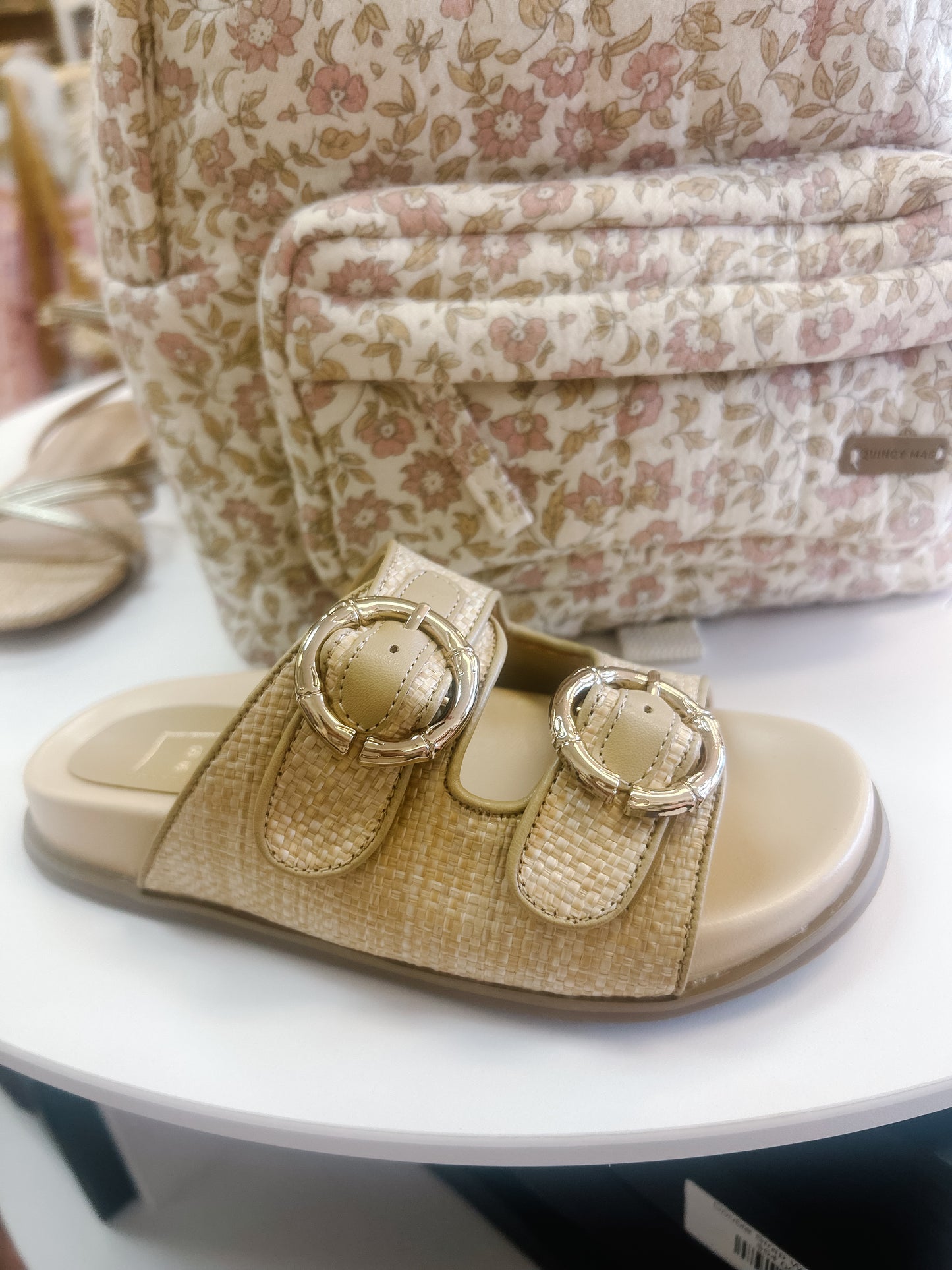 Double Strap Woven Slides