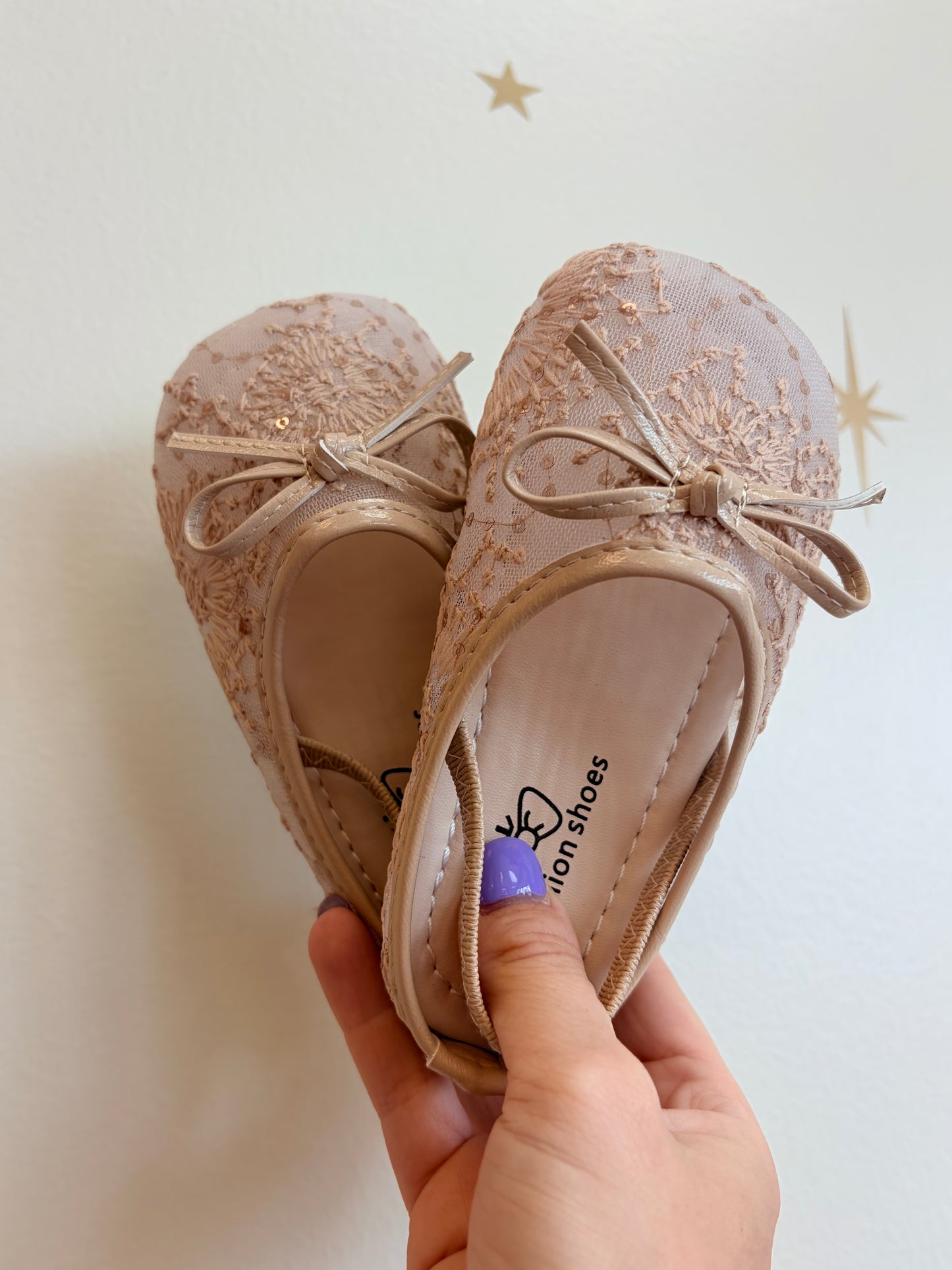 Lace Bow Ballet Flats