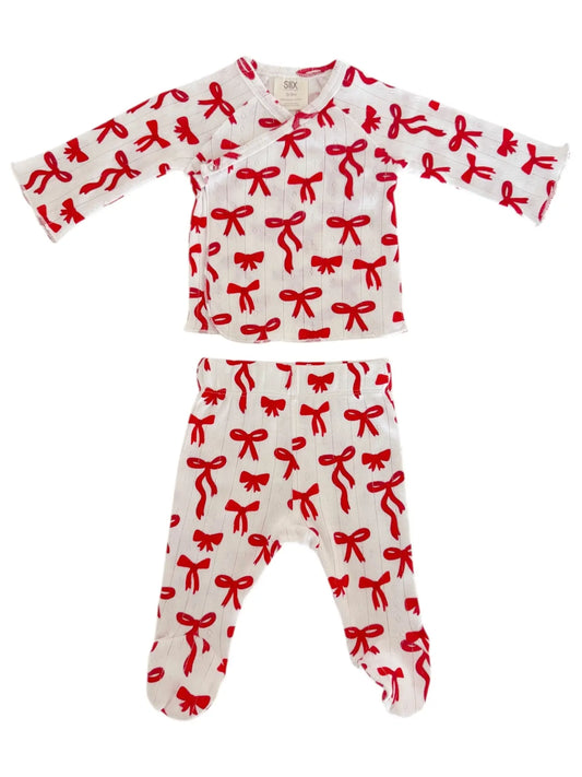 Red Bows Pointelle Set