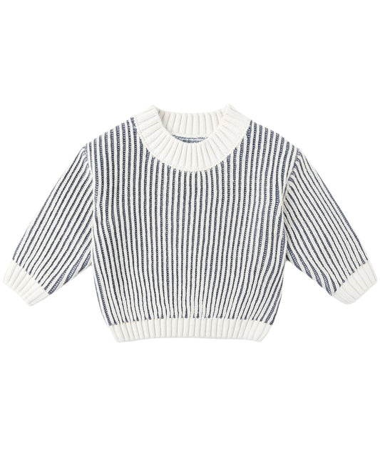 Relaxed Knit Sweater - Ocean