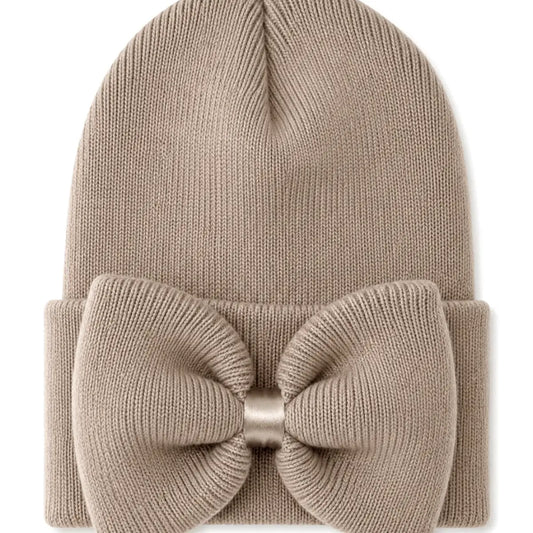 Baby's First Hat Tan Bow