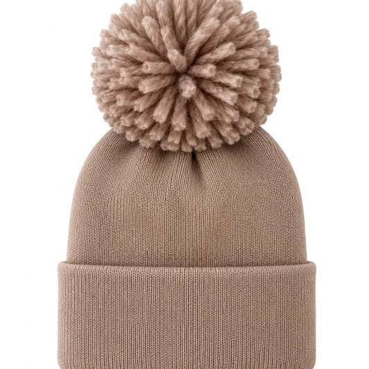 Baby's First Hat - Tan Pom
