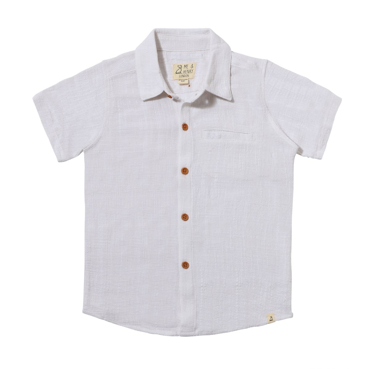 Woven Button Up Shirt in White