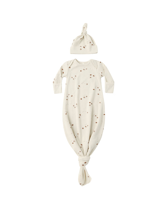 Acorns Baby Gown + Hat Set