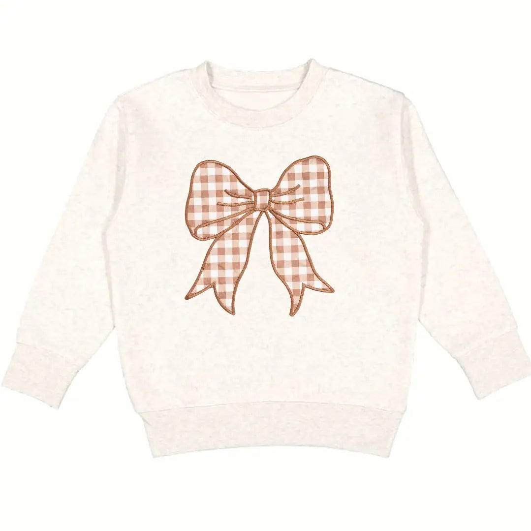 Gingham Bow Patch Sweatshirt