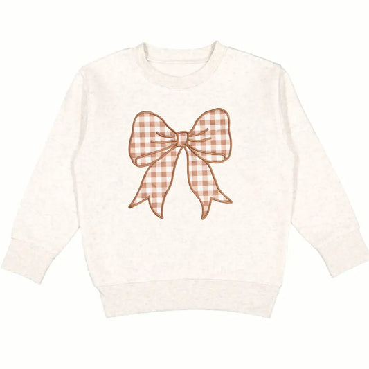 Gingham Bow Patch Sweatshirt