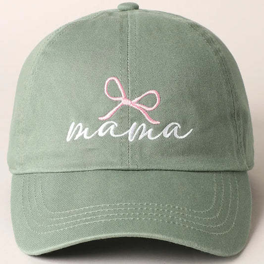 Embroidered Mama + Bow baseball cap
