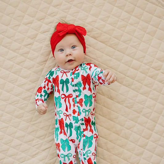 Merry Bows Bamboo Zip Romper