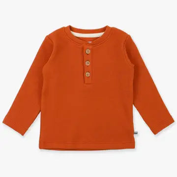 Rust Waffle Knit Long Sleeve