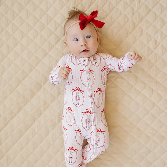 Pink Nutcracker Bamboo Zip Romper