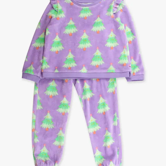 Purple Twinkling Trees Jogger Set