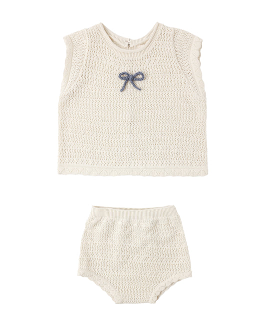 Scalloped Knit Baby Set