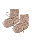 Knit Booties - Heathered Almond