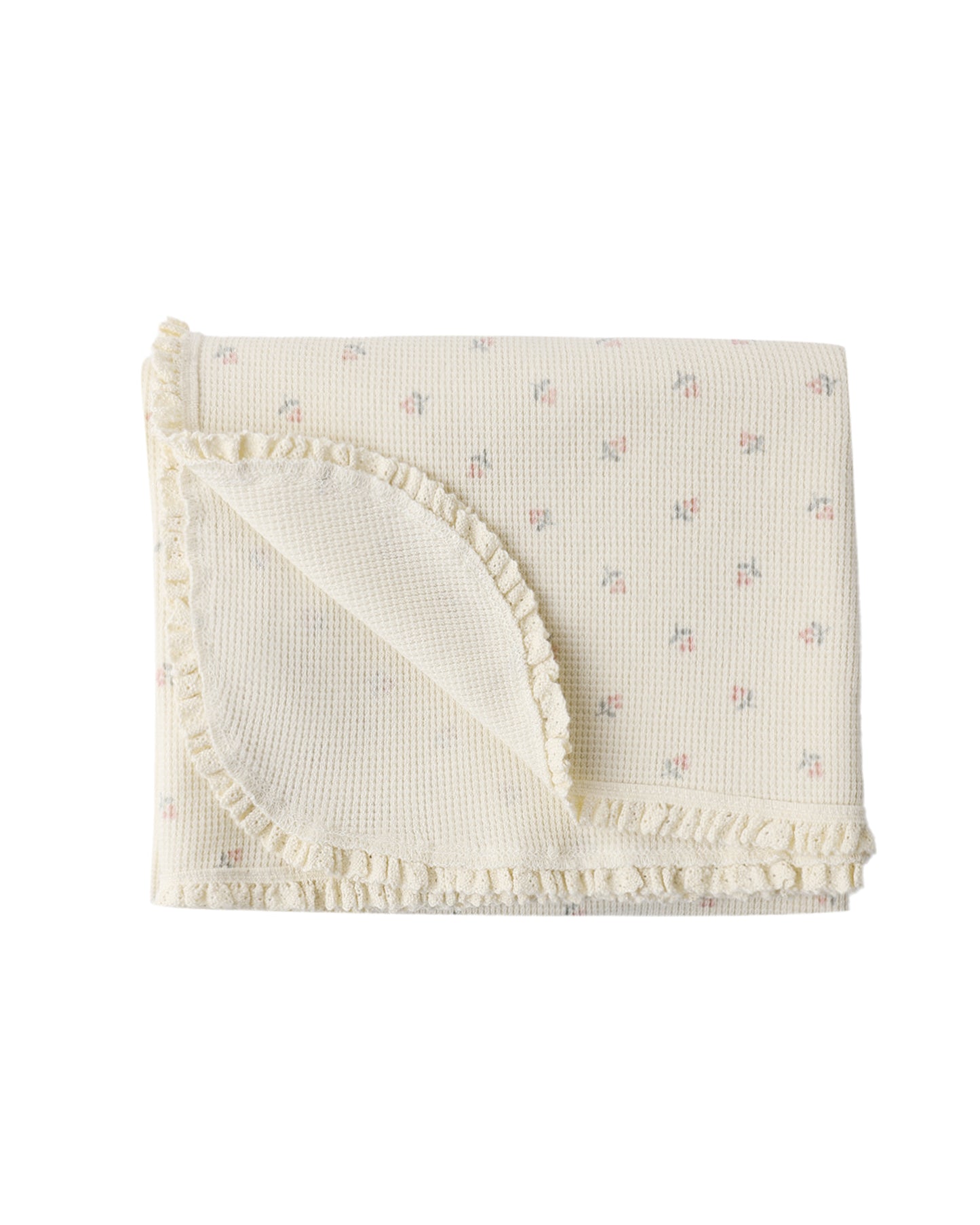 Waffle Baby Blanket Mauve Ditsy
