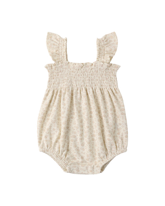 Smocked Ruffle Sleeve Romper Ditsy