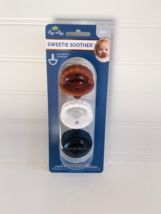 Pacifier Set of 3 - Coffee/Cream
