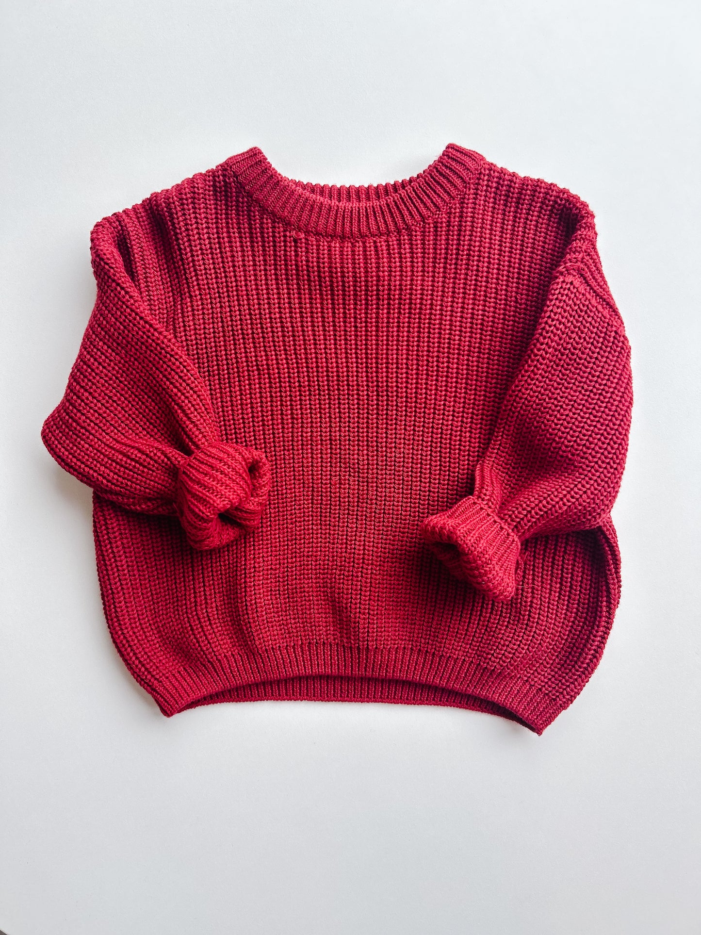 Oversized Chunky Red Sweater