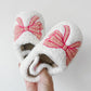 Coquette Bow Sherpa House Slippers