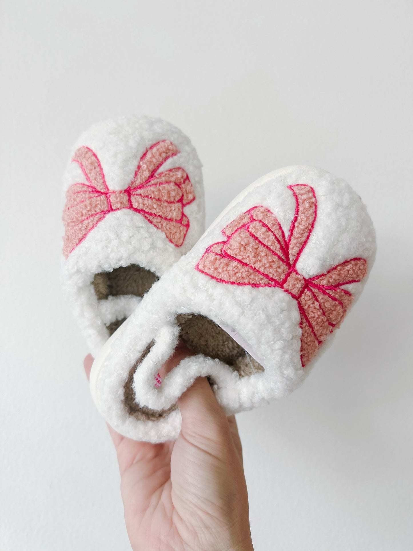 Coquette Bow Sherpa House Slippers