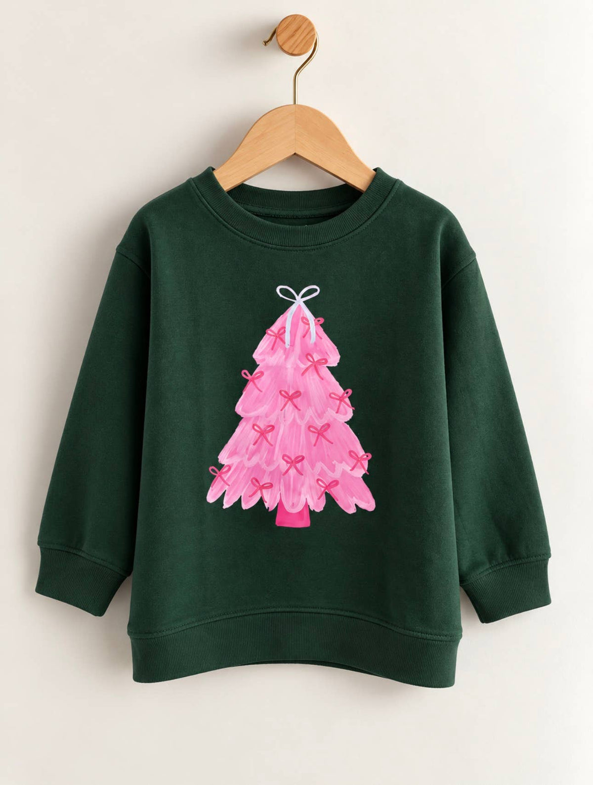 Pink Holiday Trees | Girls Christmas Sweatshirt