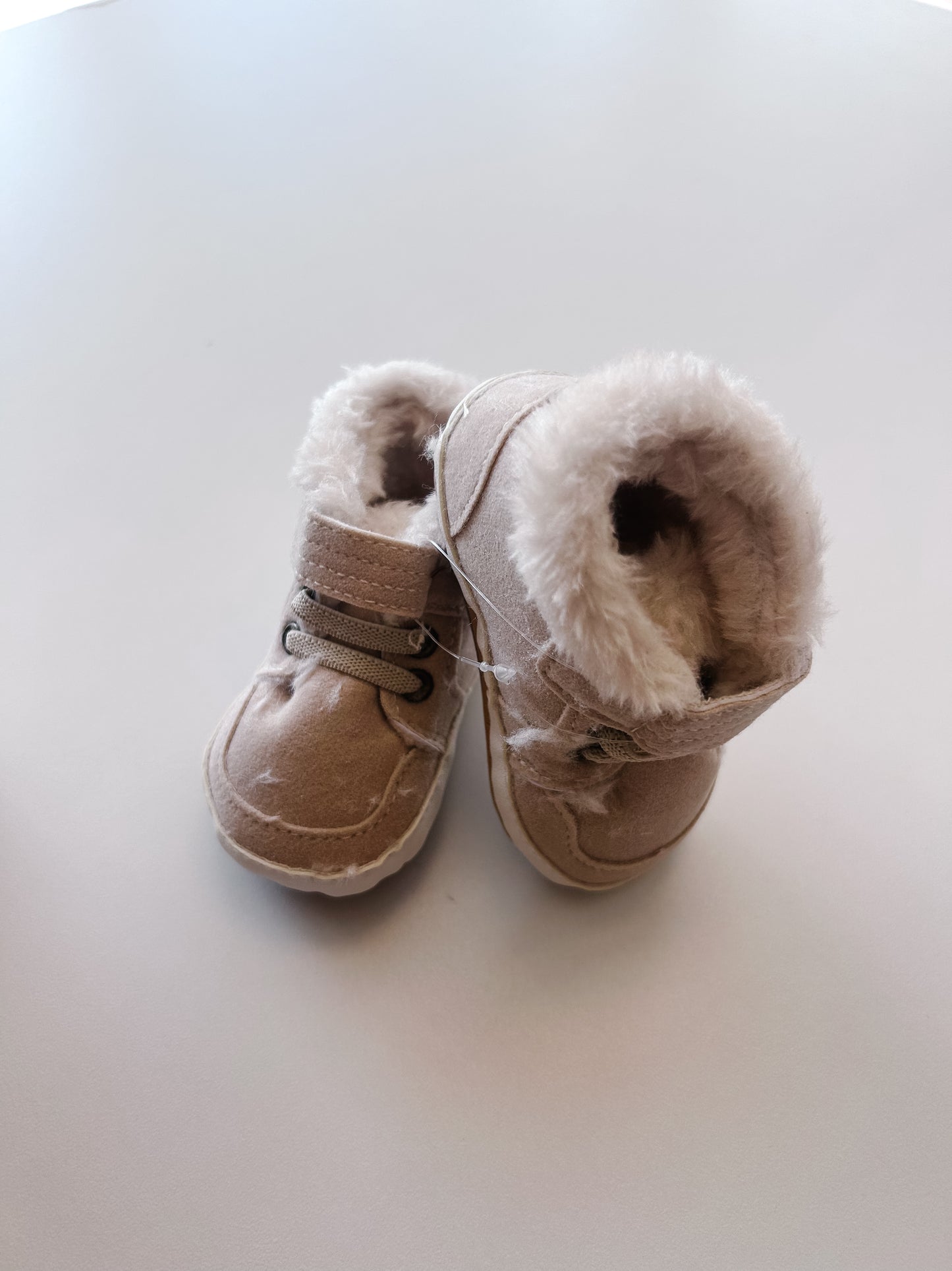 Ivory Fleece Crib Shoes